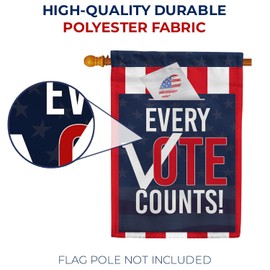 America Forever Flags Double Sided House Flag - Every Vote Counts, American President Election Yard Outdoor Decoration 28 x 40""