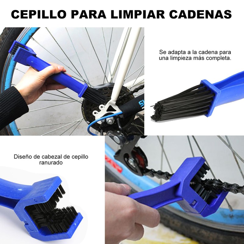 Kit de Limpieza de Cadena de Bicicleta, Cepillo de Limpieza