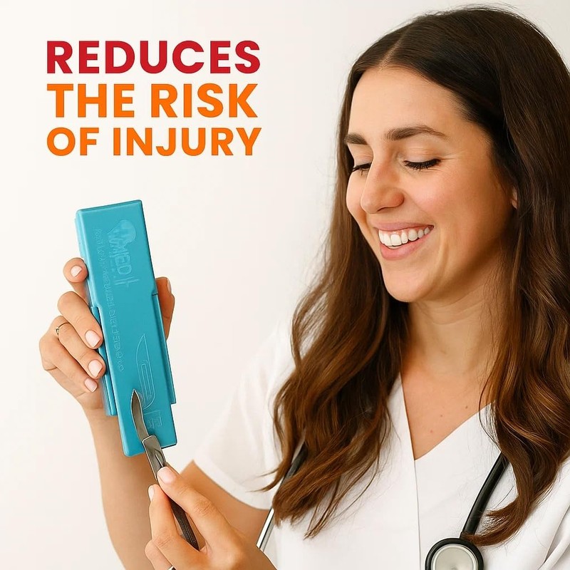 MedHelp Scalpel Blade Remover, Handheld Disposable Sharps Container, Blade Disposal