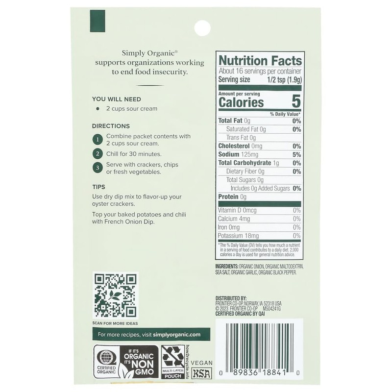 Dip Mix, French Onion, Organic & Gluten Free (3 Pack)