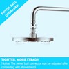 Shower head swivel ball adapter with adjustable shower arm extension,