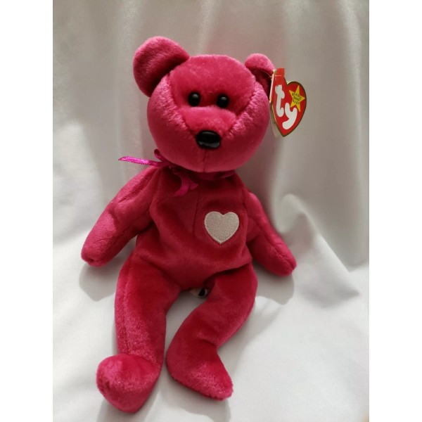 TY Beanie Baby - VALENTINA the Red Fushia Bear mwt