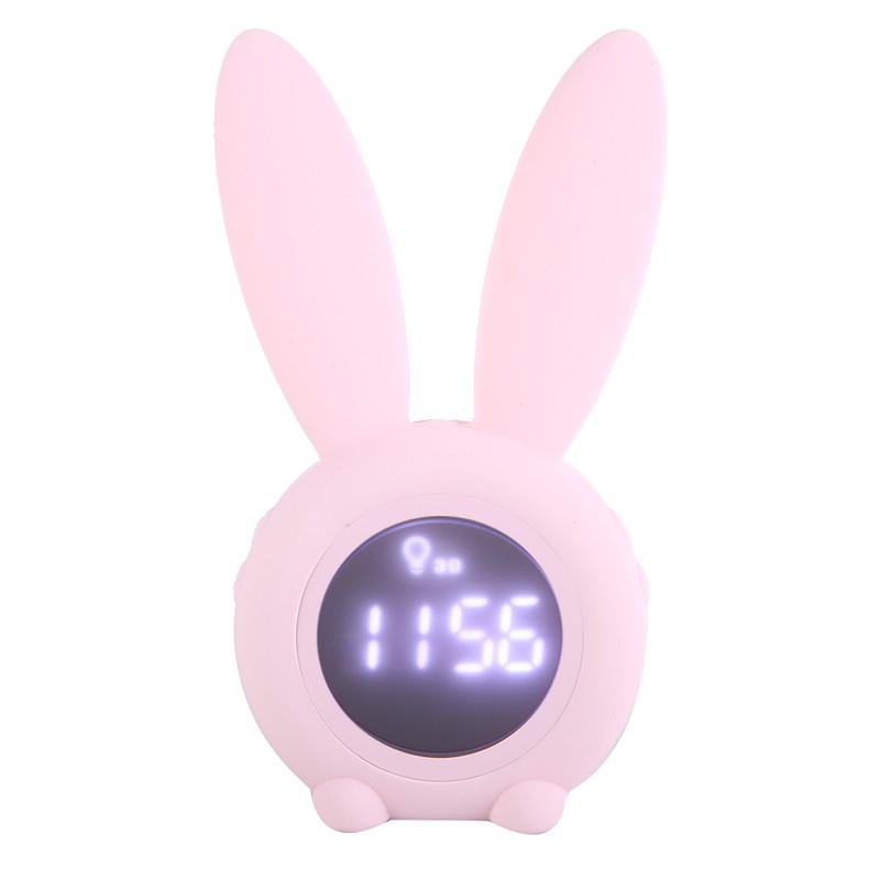 Multifunctional Cartoon Rabbit LED Screen Timing Alarm Temperature Table Clock