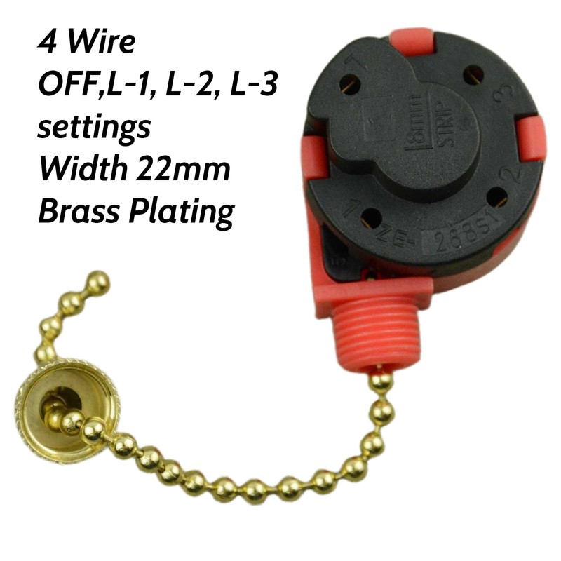 Txelegant Zing Ear ZE-268S1 Pull Chain Switch 3 Speed 4