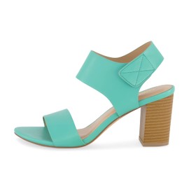 CUSHIONAIRE TALENT - Sandalias de tacón para mujer + espuma viscoelástica y anchos disponibles, Turquesa, 7.5 US Ancho