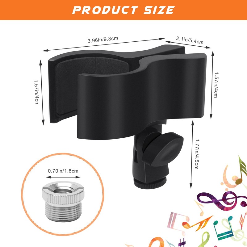 Adjustable Microphone Holder Clip, 1 Pcs Plastic Spring Mic Clip,
