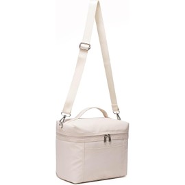 Insulated Lunch Bags for Women Cooler Bag Lightweight Nylon Waterproof Lunch Box for Work (White)