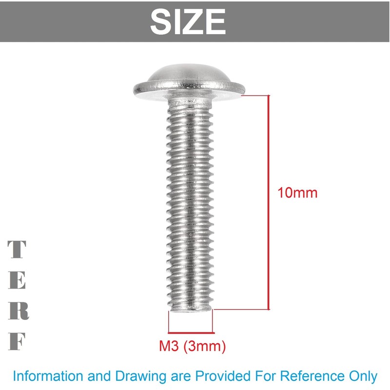 TERF® M3 X 10mm Flange Hex Socket Cap Button Head