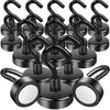 MIN CI 18pcs Black Magnetic Hooks Heavy Duty 45lbs, Neodymium