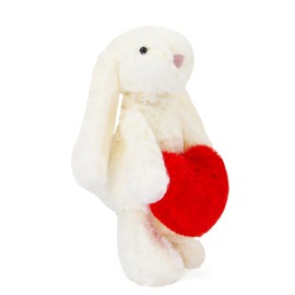 CNAANA Bunny Stuffed Animal, Loving Soft Rabbit Plush Toys with Holding Heart for Valentine Day, Sweet Romantic Anniversary Birthday Gift for Her Girls Boys Girlfriend (White)