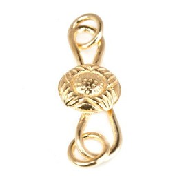 Vermeil S Hook with Round Button