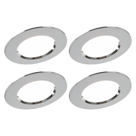 East Grove Home Just Screw Me in 6in LED Recessed Retrofit Light Snap-on Cover to Modify Finish from White to Chrome (Pack of 4)
