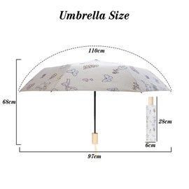 MPXEAVG Children's Umbrella for School Bag, Ultralight and Small with Bag, Reflective Windproof, red