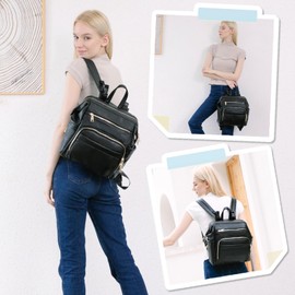 Omanmoli Small Diaper Bag Mini Diaper Bag Backpack Leather Diaper Bag With 12 Pockets Baby Travel Bag,2 Insulated Pockets,USB Charging Port,Stroller Straps,Black