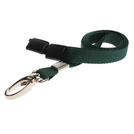 ALG ID Cards® Breakaway Lanyard Plain Colour with Safety Breakaway | Dark Green Neck Lanyard with Metal Clip | Lanyard for Pass Card Badge Holders (Dark Green Lanyard)