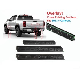 3Pcs Elevation Emblem Door Rear Badges Nameplate Sticker Replacement for 2023-2024 Canyon (Overlay Emblem Matte Black)