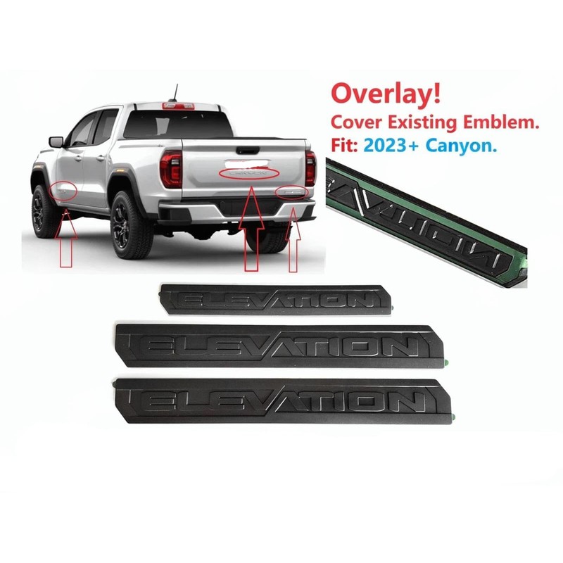 3Pcs Elevation Emblem Door Rear Badges Nameplate Sticker Replacement for