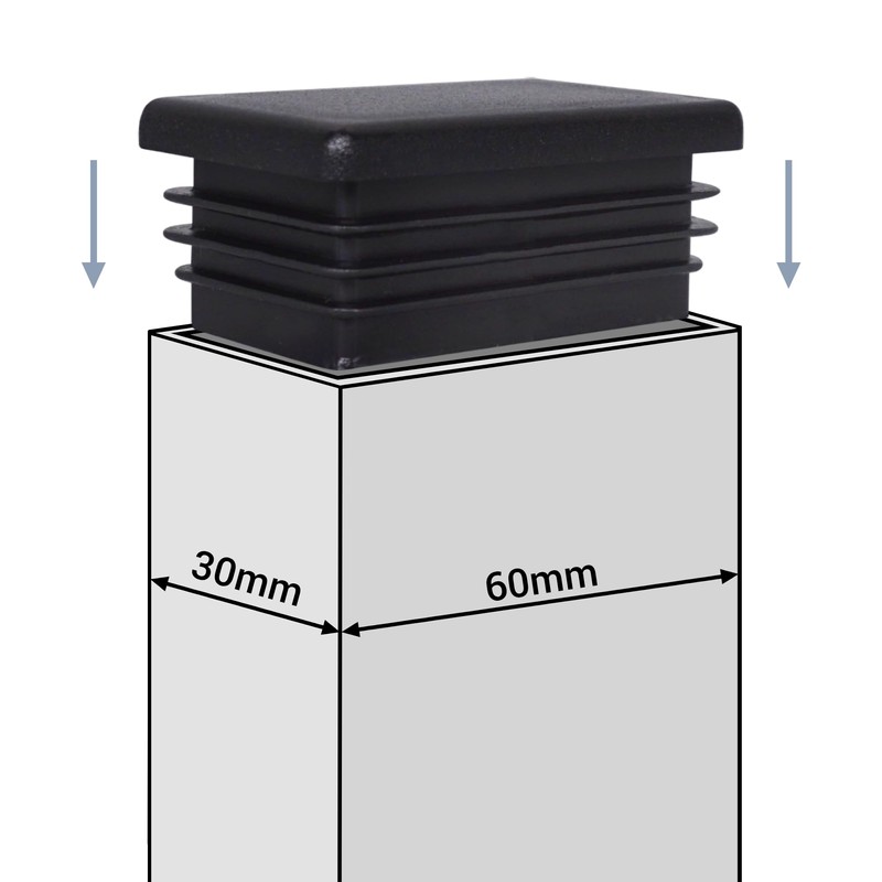 SKIR'CO Pack of 6 Rectangular Plastic Plugs 30 x 60