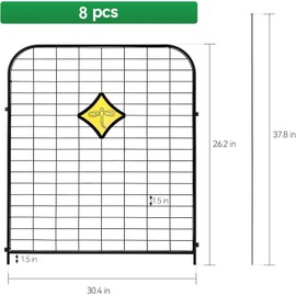 coucheta 8 Pack Decorative Garden Fence Outdoor 26.2" x 30.4" Metal RustProof Wire Fence for Landscape Patio Outdoor Decor, Animal Barrier, Garden Border Edging Flower Fence