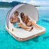 CHEFJOY Inflatable Pool Float with Canopy, 71” Tanning Lounger with