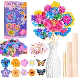 Zoyomax Children's Craft Set, Craft Girls from 6-4-5 Years, Gifts for Girls, Toy 5-12 Years, Children's Birthday Party, Flowers, Craft Case, Bouquet with Sequins, Creative Set for Children