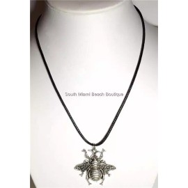 Unbranded Silver Bumble Bee Necklace Adjustable 19" Queen Insect Bea Plated USA