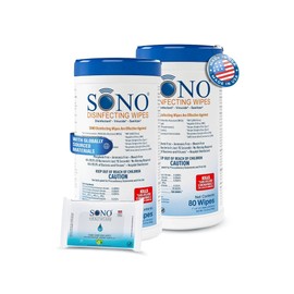 SONO Disinfecting Wipes - 160 Count (Pack of 2) + Sanitizer, Alcohol-Free, No Bleach, Medical-Grade, Multi-Surface Cleaning for Home, School, Office