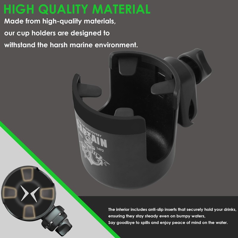 Boat Rail Cup Holder,Marine Drinks Cup Holder for Bimini Top