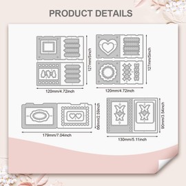 WADORN 4 x Card Holder with Butterfly Heart Cutting Dies Hollow Butterfly Flowers Cutting Carbon Steel Embossing Folder Template for Wedding Invitation Cards Paper Photo Album Decoration