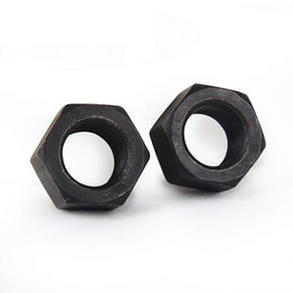 Yudesun Hardware Fasteners Tools Hex Lock Nuts - Carbon Steel Hexagon Head Thread Insert Locking Nut Black M12 x 1.25mm Pitch