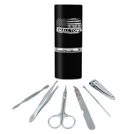 GRAPHICS & MORE Try That in a Small Town Stainless Steel Manicure Pedicure Grooming Beauty Care Travel Kit