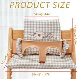 LEKEFETO Seat Cushion for Stokke Tripp Trapp High Chair: Non-Slip High Chair Seat Cushion Set, Laminated Coating, Organic Cotton Baby Seat Cushion, Machine Washable, Easy Attachment, Daisy