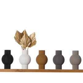 Bella Flower Vase/Decorative Vase M 20 cm for Cut / Dried Flowers Sustainable Decorative Vase Pampas Grass (White)