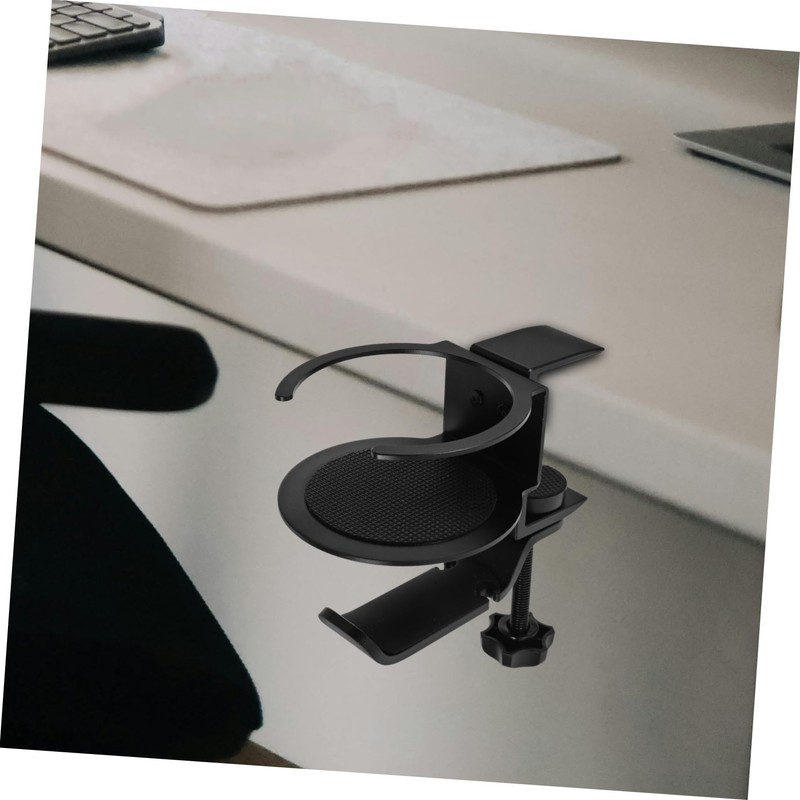 STOBAZA Headphone Hanger with Under Desk Cup Holder Rotatable Headset