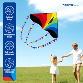 Colorful Rainbow Crystal Kite for Adult and Kids,Easy to Fly,Kites for Kids Ages 8-12,Outdoor Fun Sports Beach Children Toys Kites (Colorful Crystal, 1)