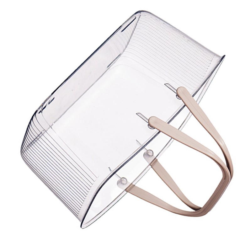 Clear Shower Storage Basket with Handle Drainage Holes Lightweight Shower
