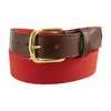 Thomas Bates Mens Elastic Surcingle Belt with Leather Tab (Red,