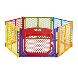 Toddleroo by North States - Superyard Colorplay Ultimate Play Yard: Freestanding 6 Panel Baby Playpen - Indoor/Outdoor Use - Made in USA - Encloses Up to 18.5 Square Feet - 26 Inches Tall - Colorplay