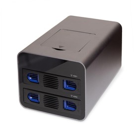 USB 3.2 (10Gbps) Type-C 2 Bay 2.5 Inch and 3.5 Inch SATA Hard Drive + 2 Bay M.2 NMVe Combo External Hard Drive Enclosure