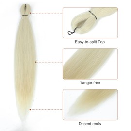 DIFUNEE Pre-stretched Braiding Hair - 24 Inch 8 Packs Off-White Long Braiding Hair For Twist or Box Braids, Yaki Texture Hot Water Setting Synthetic Braiding Hair Extensions (24 Inch, #613-8P)