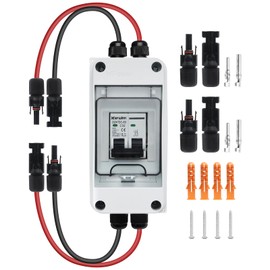 kerwinn Solar Panel Disconnect Switch,30A 1000V Miniature Circuit Breaker Box IP65 Waterproof AC/DC Disconnect Box for photovoltaic Solar Panel Grid-Connected Off-Grid System Home