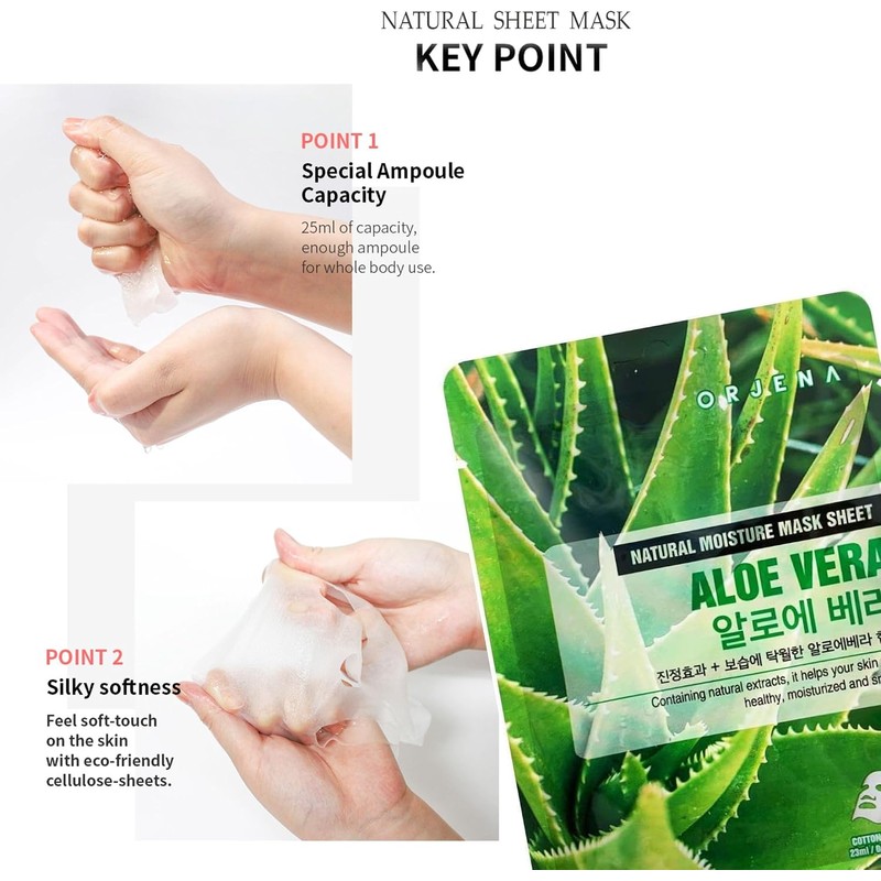 ORJENA Natural Moisture Aloe Vera Mask Sheet 25ml - Mascarilla
