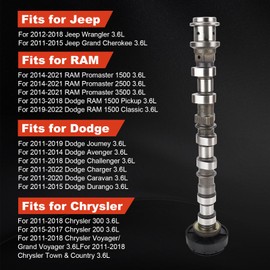 Right Side Exhaust Camshaft Compatible with Jeep for Dodge for Chrysler & for Ram 3.6L V6 Models 5184378AG 05184378AH 5184378AE 5184378AF 5184378AD