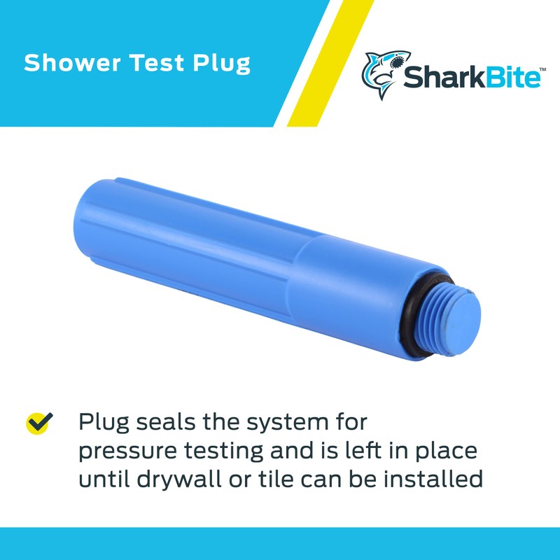 Sharkbite 1/2 Inch MNPT Bathroom Shower Test Plug, 25828Z