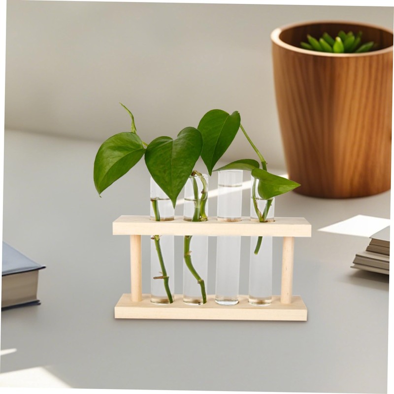 Outanaya 6pcs Clear Test Tube Vases for Hydroponic Plants Transparent