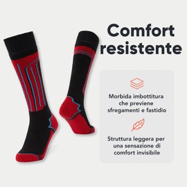 FM London confezione da 4, calze termiche da sci per uomo e donna, vestibilità ergonomica per il massimo comfort durante l'attività, Multicolore (assortito), 39-46