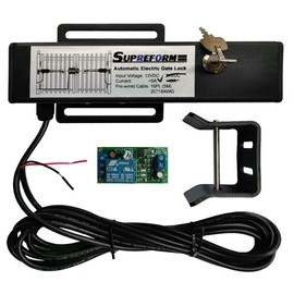Supreform Universal 12VDC(NOT 24VDC) Outdoor Automatic Electric Gate Lock for Swing Gate Opener Operator Automatic Gate Openers, Fail Secure Gate Lock, UL Listed Cable