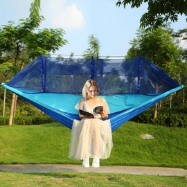 Global Phoenix 600lbs Load 2 Persons Hammock with Mosquito Net | Blue