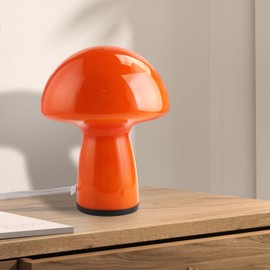 NOTOC NOTOC Flame Red Mushroom lamp,Glass Mushroom Bedside Table Lamp Translucent Vintage Style Small Nightstand Desklamp for Home Decor, Dining, Living, Bedroom, Gift3-Color Bulbs Included