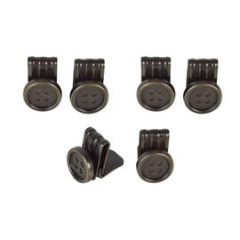 6 Pack of Clip On Buttons for Braces in Presentation Box - Brass
